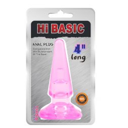 Розовая анальная пробка Hi Basic Long