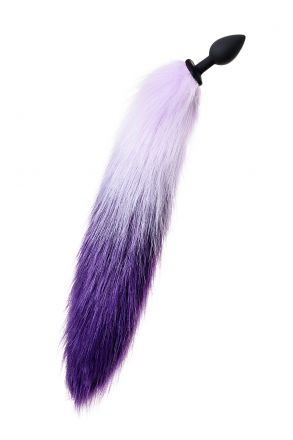Анальная втулка POPO Pleasure с бело-фиолетовым хвостом