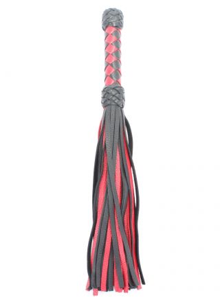 Черно-красная плеть с плетеной ручкой #54040