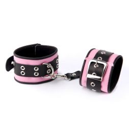 Черно-розовые наручники Sitabella #3052