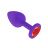 Анальная втулка Silicone Purple Small с красным кристаллом